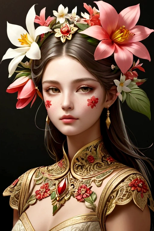 Flowers on face，Flower head