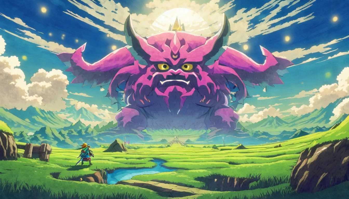 Zelda Style landscape painful hope Monster Kazehiki