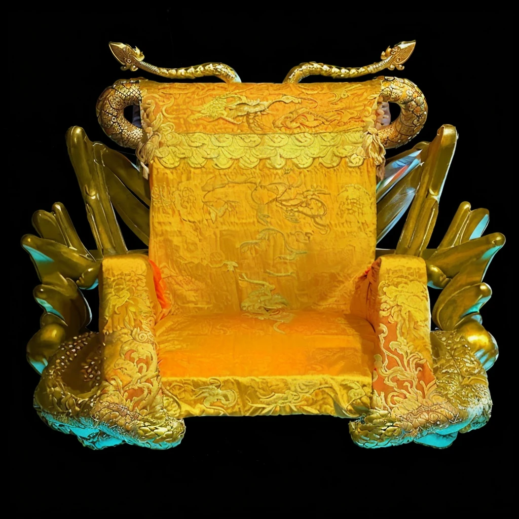 ((masterpiece,best quality)),((High-precision drawing in every detail) Extremely high-precision drawing) [High resolution],(Detailed illustration, very detailed and detailed drawing, delicate drawn lines with tempo, realistic texture expression),ultra detailed,best quality,sharp focus,4K,professional work,((cloth cover over chair 1.2)), (((Chinese style ornate brocade 1.5))), ((Emperor's dragon chair cloth)), (cloth cover for chair), upholstery, ((ornate fabric material 1.2)).