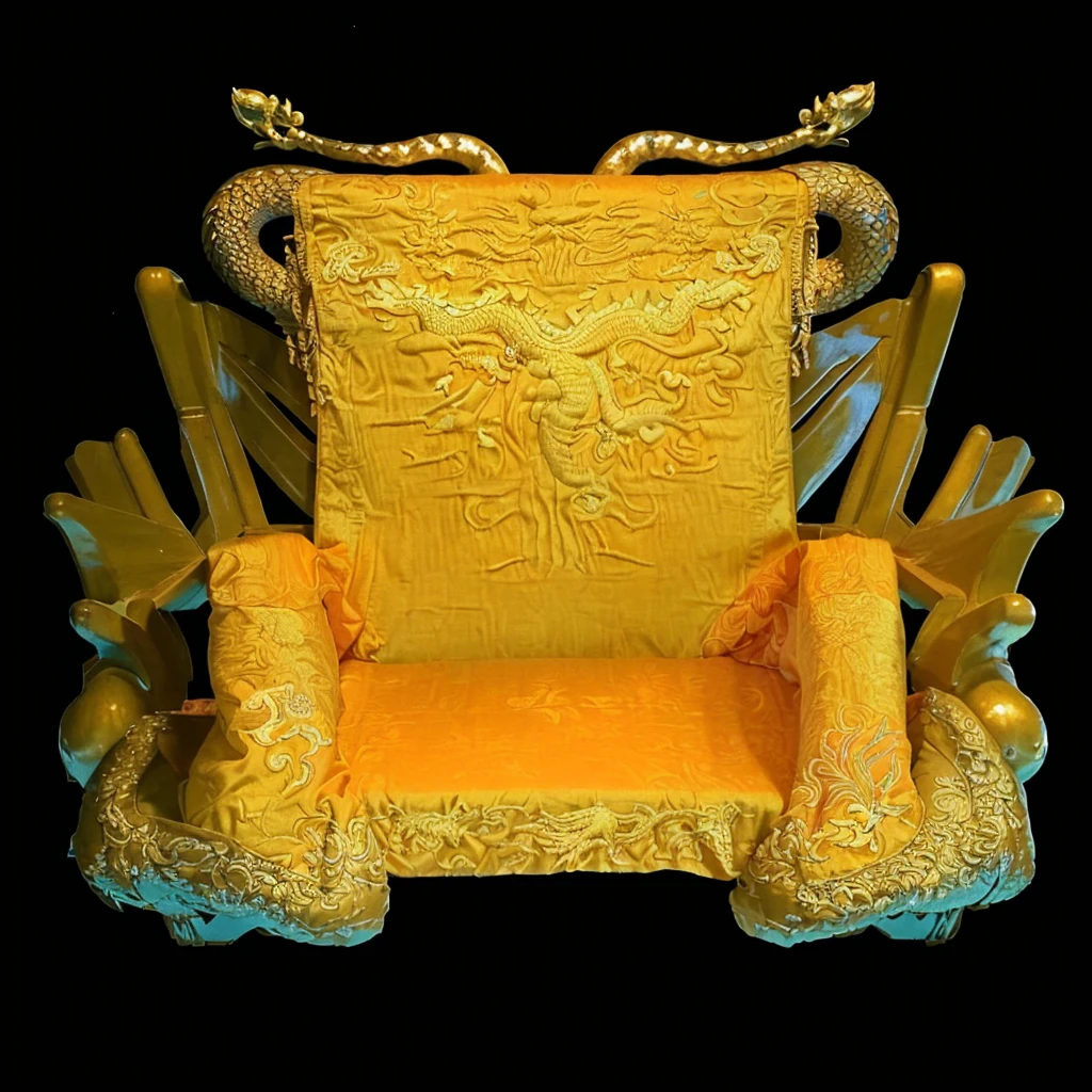 ((masterpiece,best quality)),((High-precision drawing in every detail) Extremely high-precision drawing) [High resolution],(Detailed illustration, very detailed and detailed drawing, delicate drawn lines with tempo, realistic texture expression),ultra detailed,best quality,sharp focus,4K,professional work,((cloth cover over chair 1.2)), (((Chinese style ornate brocade 1.5))), ((Emperor's dragon chair cloth)), (cloth cover for chair), upholstery, ((ornate fabric material 1.2)).