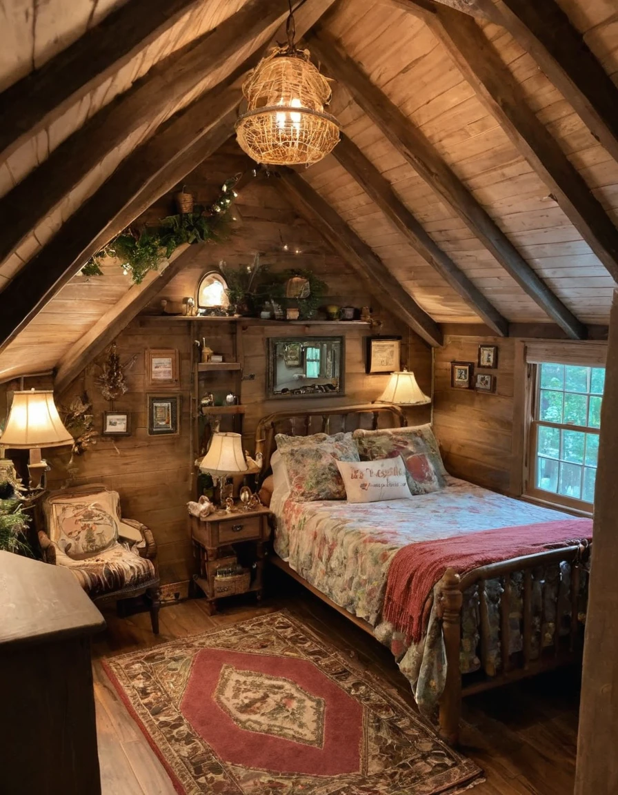 bedroom with room, cozy room, cozy treehouse bedroom, small bedroom, cozy place, cozy bed, cottagecore hippie, thomas kinkade. cute cozy room, in an attic, cottagecore, cozy and peaceful atmosphere, pleasant cozy atmosphere, cottagecore!!, cabin in the woods
