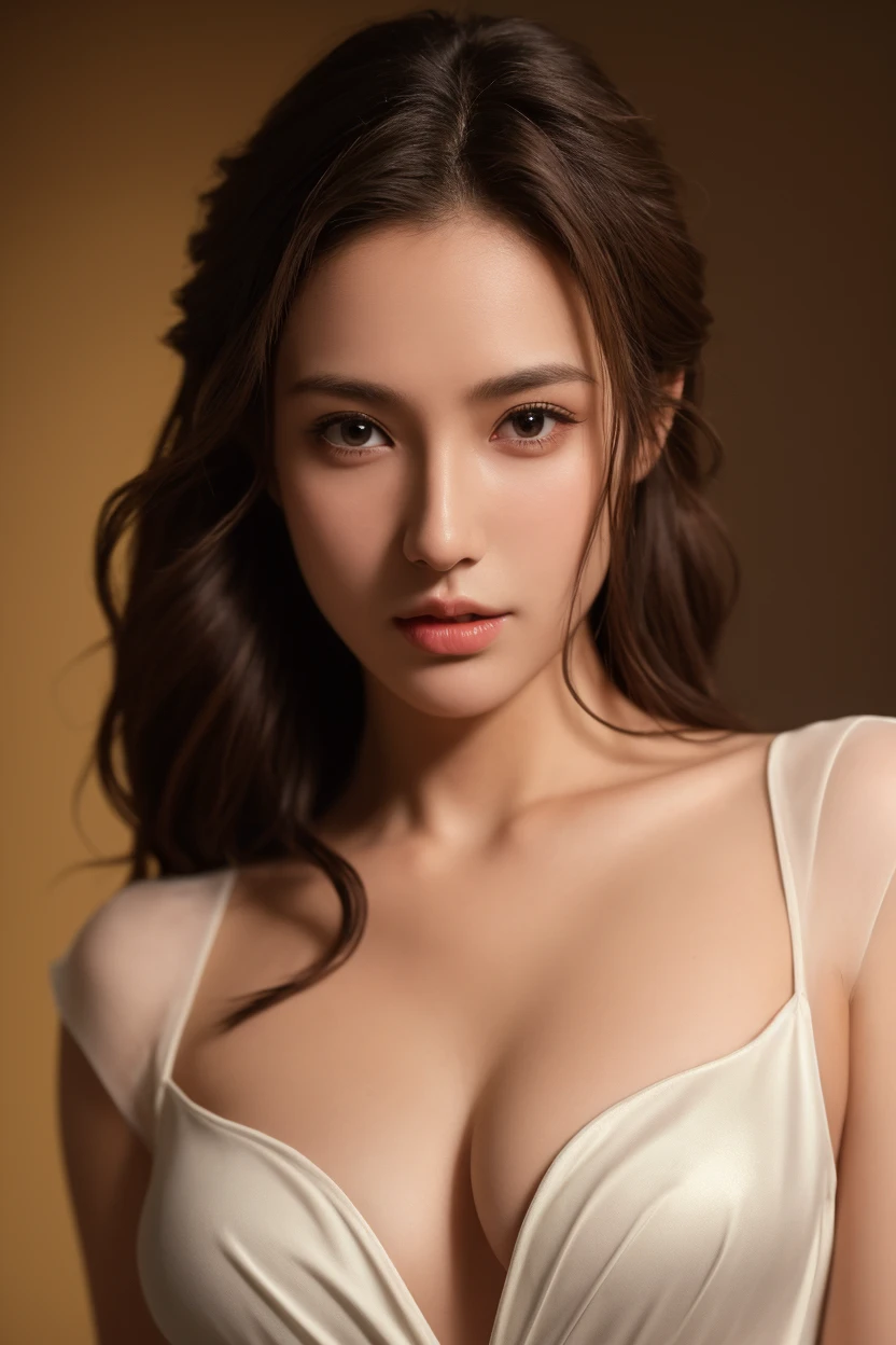 a close up of a woman in a dress with a very big breast, soft portrait shot 8 k, 8 k sensual lighting, 8k artgerm bokeh, 8k portrait render, digital art of an elegant, beautiful soft lighting, smooth 3d cg render, 3 d render character art 8 k, gorgeous 3d render, beautiful portrait lighting