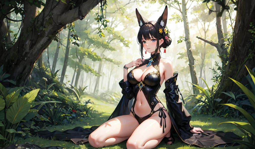((Highest quality)), ((masterpiece)), (detailed), sexy,forest