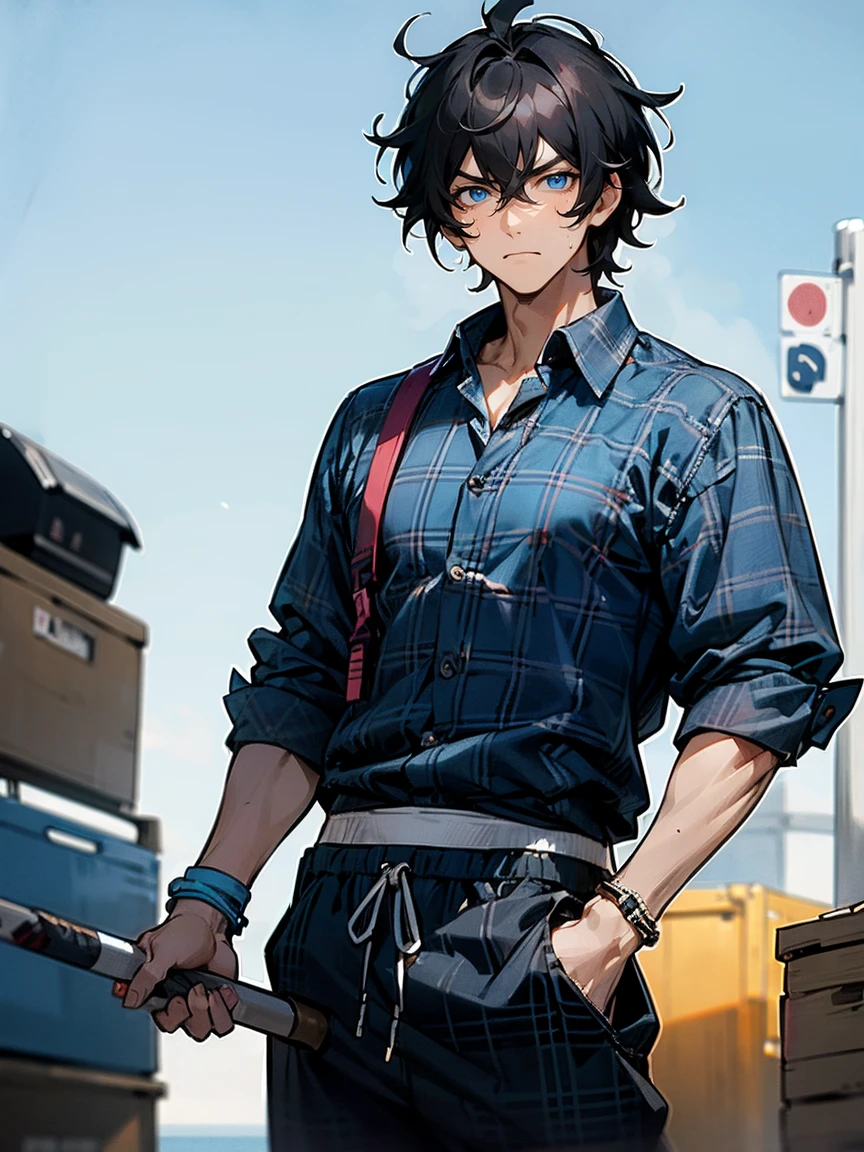 Masterpiece, best quality, high quality, ultra detailed, The boy has a bandage around his neck,bandagens