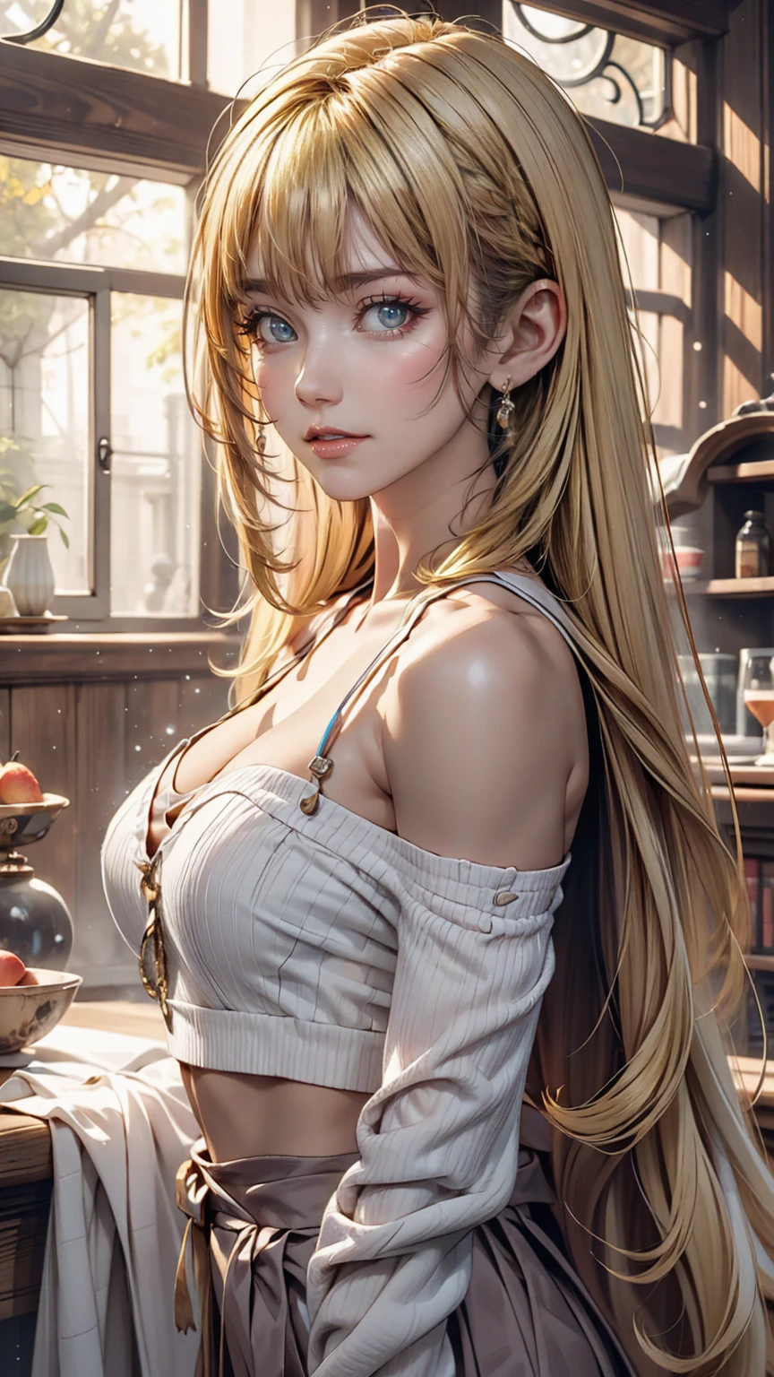 galaxy alice,alone,One girl,Are standing,Long Hair,Upper Body,Blonde