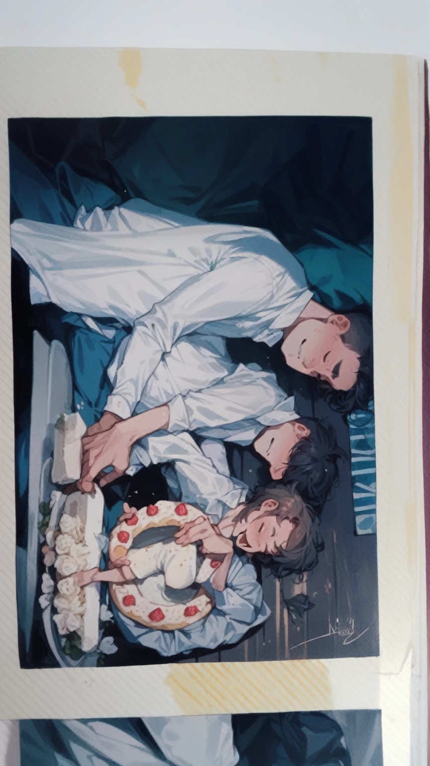 There are happy family, celebrate her son for birthday cake
