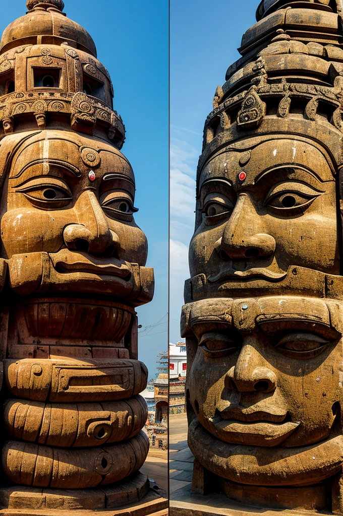 Oldest jagannath Statue and new Jagannath side by side infront of puri Jagannath temple.