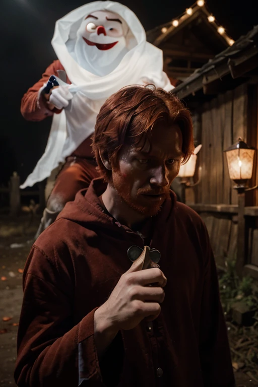 The redhead begins to learn witchcraft to fight the headless ghost
In a small village on the Mekong River, there is a young boy named Red Guy, known for being naughty and brave. One day, the Red Guy hears a story from an adult in the village about a headless ghost, a villain who haunts people at night. Feeling scared, but wanting to prove the truth, the Red Guy decides to go find his dead grandfather. A man who lives in the deep forest, who is known for his knowledge of witchcraft.
Grandparents saw the Red Guy's courage, so he took him as a disciple. He taught various witchcraft classes. The Red Guy learned with intention, practiced with dedication, and spent months mastering the subject of witchcraft.
One night, the Red Guy decides to set off for a slow forest where there are rumored to be uninhabited. Upon arrival, the Red Guy feels an evil energy, a terrible uncomfortable atmosphere. Suddenly, the Half-headed Ghost appears, making a terrible roar.
The red guy is not afraid, recite the spells his grandparents taught, the power of light shines from the red guy, the red-headed ghost howls in pain, tries to attack the red guy, but the red guy uses defensive spells and attacks the red-headed ghost with the power of light.
The battle goes on fiercely. In the end, the Red Man defeats the Dismembered Ghost, leaving only silence. The Red Guy is glad to defeat the evil one, keeping the village safe from evil.
The news of the defeat of the Red Guy spread throughout the village. Everyone admired the Red Guy's courage. The Red Guy became the hero of the village. The children praised the Red Guy as an idol.
The Red Guy continues to practice witchcraft, ready to protect the village from possible misfortunes in the future.