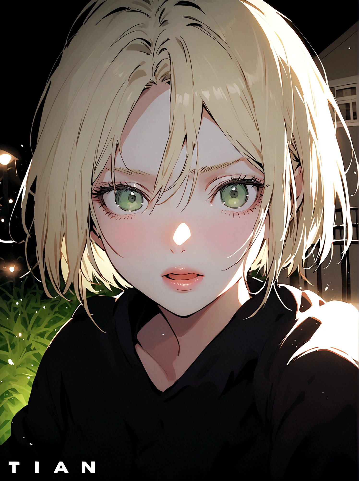 Levi Ackerman,A shot of Attack on Titan and a blonde bob-haired girl