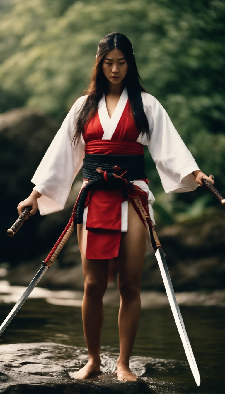 Samurai Swordsman woman whole body Swimwear Bathing