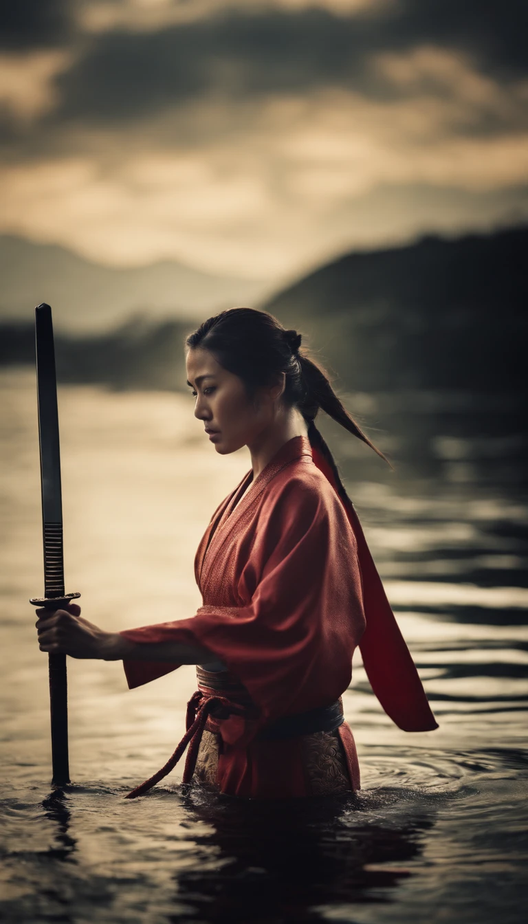 Samurai Swordsman woman whole body Swimwear Bathing
