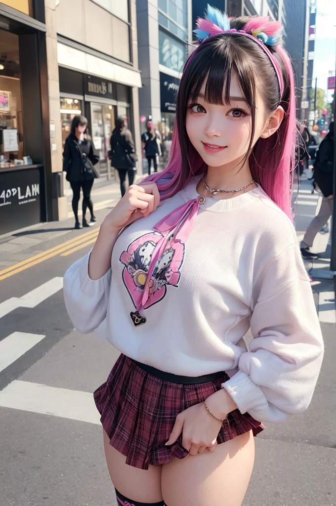 photorealistic,(4k,masterpiece, best quality,ultra highres),
little-girl,((She lifts up her skirt and shows her panties:1.2)),panties focus,(visible panties),cute,teen,kawaii,(random color hair,multicolored hair:1.2),(harajuku-style decora punk fashion:1.4),(girl with layered colorful clothing:1.2),(multiple hair clips),knee-high socks with different patterns),carrigyng a pulshie,standing at harajuku street,dynamic angle,(cowboy shot:1.0),happily smile,BREAK.beautiful detailed face,shiny skin, eyes with large brown irises, small mouth, fresh lips, tall , nose blush, medium breasts,nsfw,slutty,