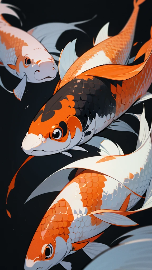 Koi and snak, vector, HD, wallpaper, artgem