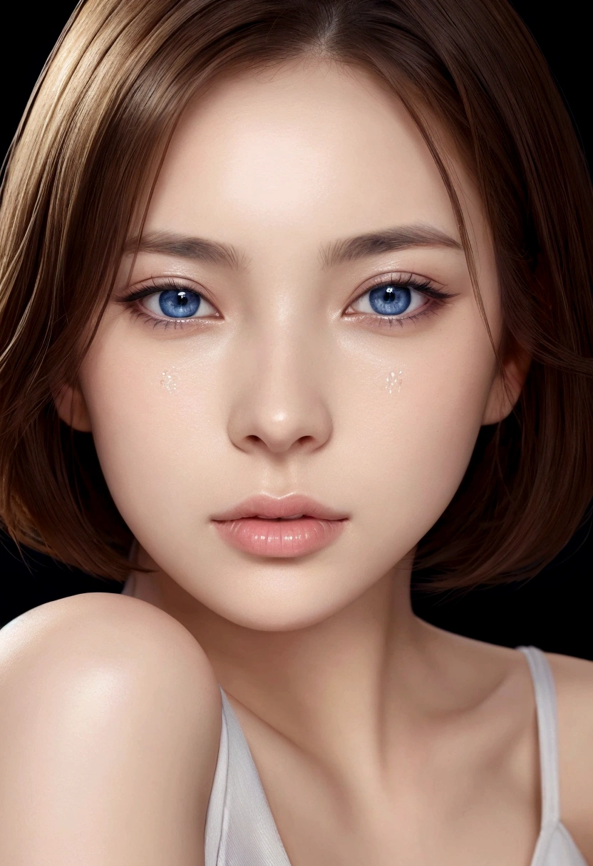 There is a woman lying in bed with a man in the background, Cute sexy ass, Very close shot, リアルなビキニ, シック, Rendered in high resolution, Ultra-realistic painting, Lower body close-up, Low Perspective, 21 years old, extremely detailedwhite blue swimsuit, large breasts, butt, cute face, big eyes, slanted eyes, thin lips, bob hair, mediumseagreen hair, cadetblue eyes, peer in from below, illustration style, japanese, beautiful woman, boyish, (RAW photo, masterpiece:1.2), ultra detailed, ultra high res, (realistic, photo realistic:1.37), portrait, high detail RAW color photo, professional photograph, an extremely delicate and beautiful, extremely detailed, Amazing, finely detail, huge file size, official art, extremely detailed beautiful girl, extremely detailed face, extremely detailed eyes, extremely detailed skin, extremely detailed fingers, extremely detailed nose, extremely detailed mouth, perfect anatomy, highly detailed background, best quality
