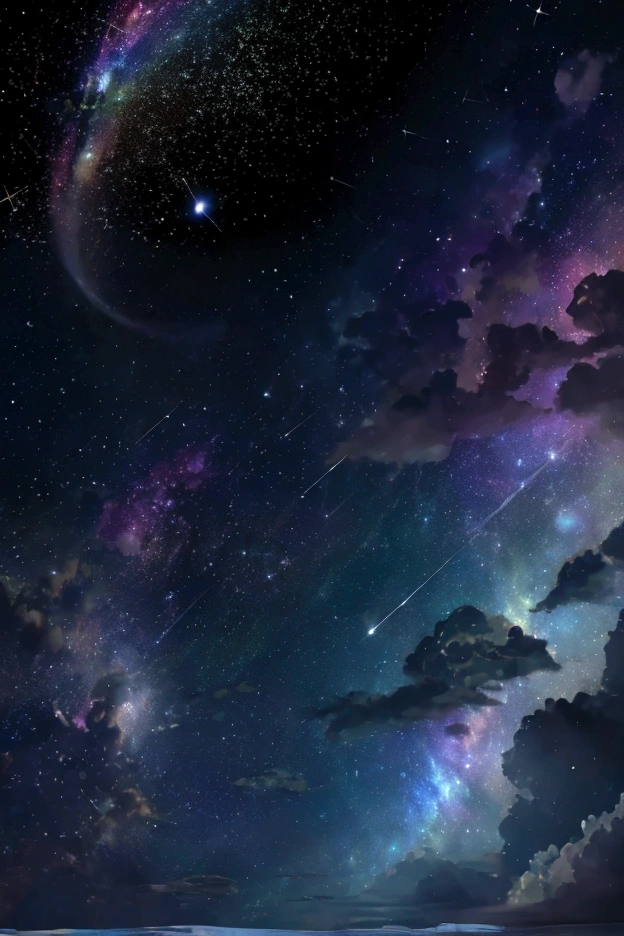 Starry Sky、stars rain down、The world we see、Iridescent幻想的なNight Sky、constellation, Iridescentconstellation、Iridescent空包み込まれそうな瞬間,When the stars shine in rainbow colors、Astronomical observation、Planetarium、Meteors、colorful,美しいconstellation、Three-dimensional,wonderful景色,Night Sky,An atmosphere full of dreams and hope,masterpiece.16K, Ultra-high resolution, to be born,wonderful ,future、Iridescent、The world 30 years from now。
