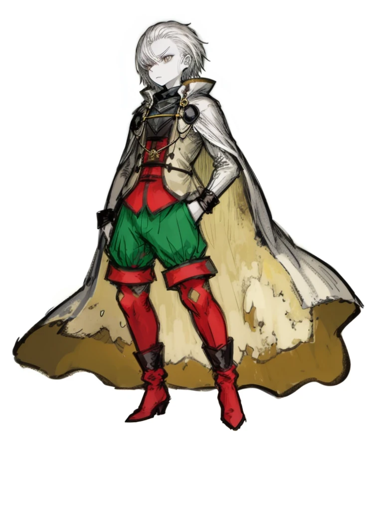 1boy, pale skin, gray hair, dwarf, wizard, cape, elegant clothes, (high resolution, high detail, best quality),
black background, serious