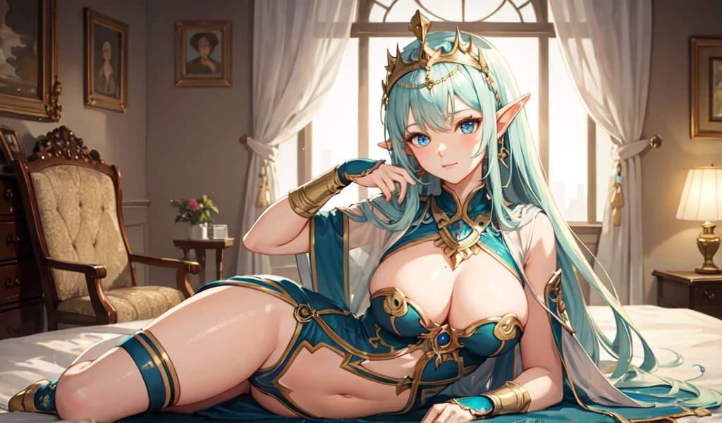 ((Highest quality)), ((masterpiece)), (detailed), 1 Elf Female, sexy,celtic costume,Egypt,pyramid,