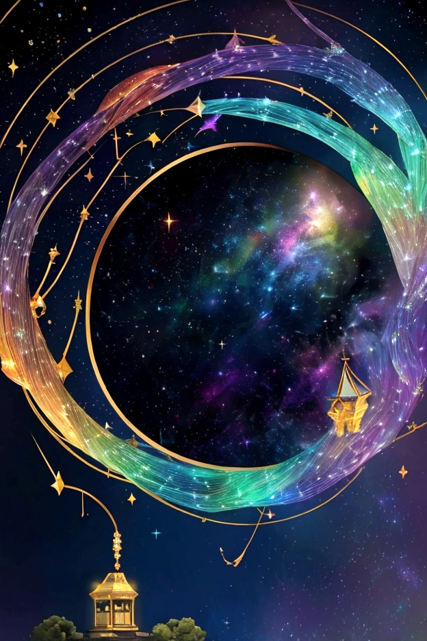 The world we see、Iridescent幻想的なNight Sky、constellation,Castle scenery、 Iridescentconstellation、Iridescent空包み込まれそうな瞬間，When the stars shine in rainbow colors、Astronomical observation、Planetarium、Meteors、colorful，美しいconstellation、Three-dimensional，wonderful景色，Night Sky，An atmosphere full of dreams and hope，masterpiece．16K, Ultra-high resolution, to be born,wonderful ,future、Iridescent、The world 30 years from now。