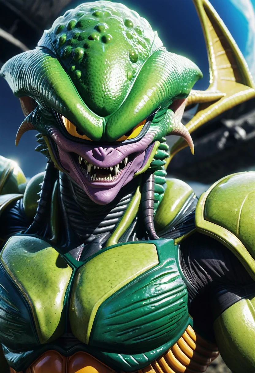 (((Extreme close-up Gremlins merged with Cell imperfect universe Dragon Ball Z Gremlins merged with Cell imperfect universe Dragon Ball Z front images images color Splash))),(((Xenomorph Alien the eighth passenger))),(((Gremlins Imperfect Cell Universe Dragon Ball Z))),(((imagenes live action)))