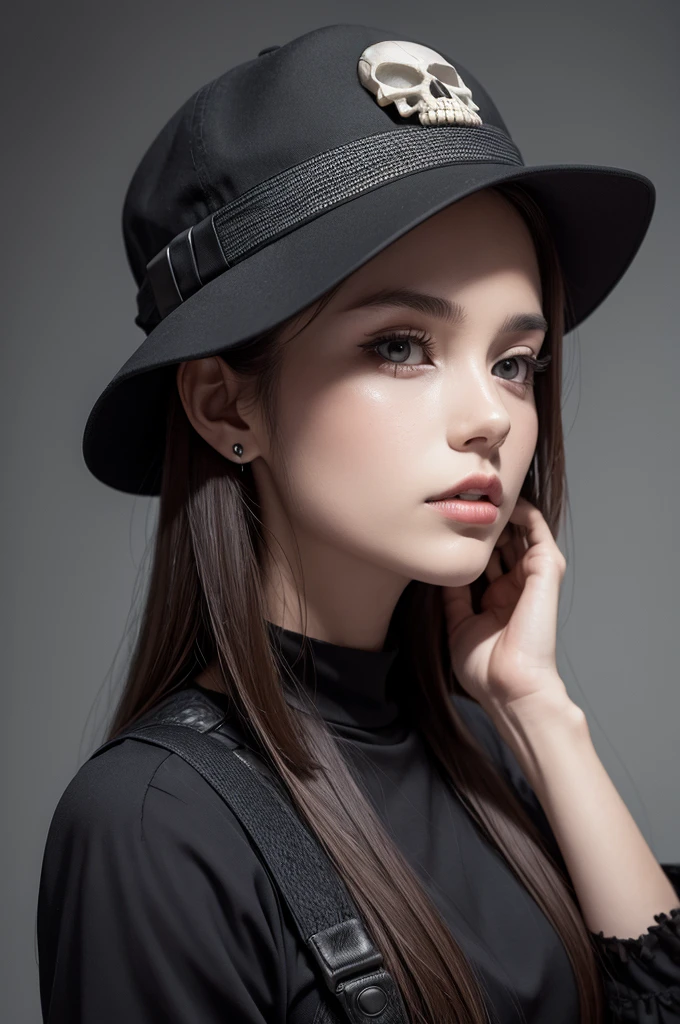 Skull wearing hat