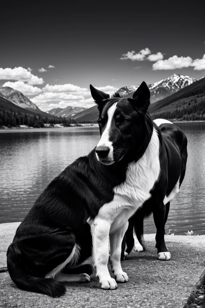 black and white