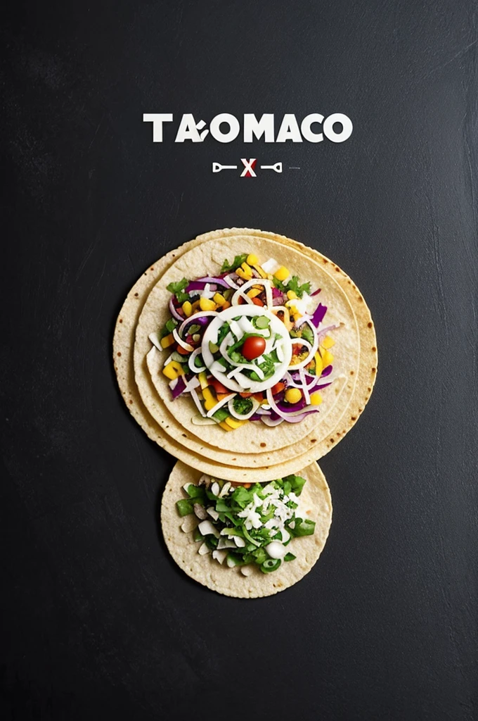 Can you help me by creating a circular logo for a taco shop called “Tacos don Mario?”" where some tacos appear in the center, arranged in a striking way and at the top that says -Tacos Don Mario-