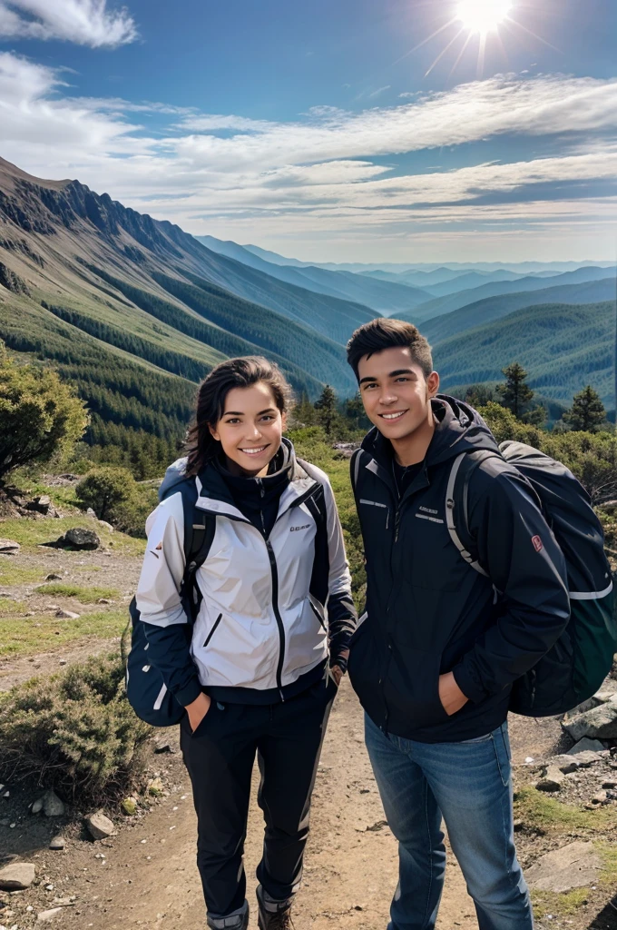 A young man went on a mountain trip with his female friend 