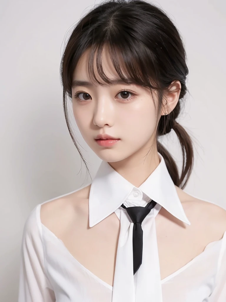 1girl, masterpiece, high_quality, white_shirt, black_necktie