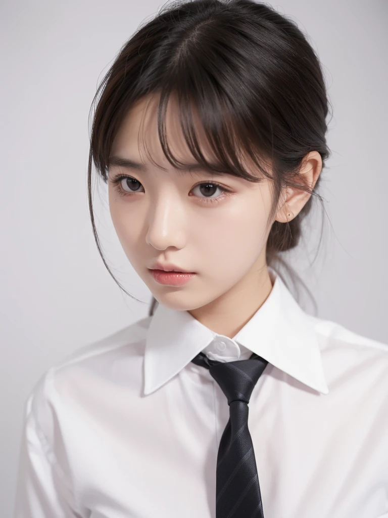1girl, masterpiece, high_quality, white_shirt, black_necktie