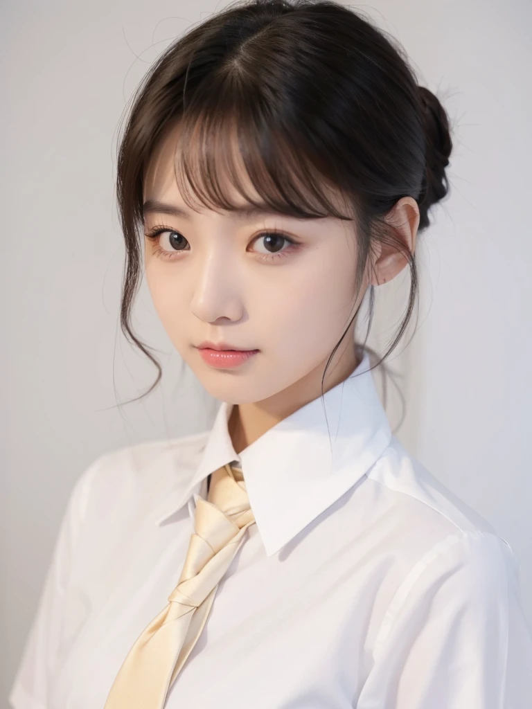 1girl, masterpiece, high_quality, office_uniform, white_shirt, black_necktie