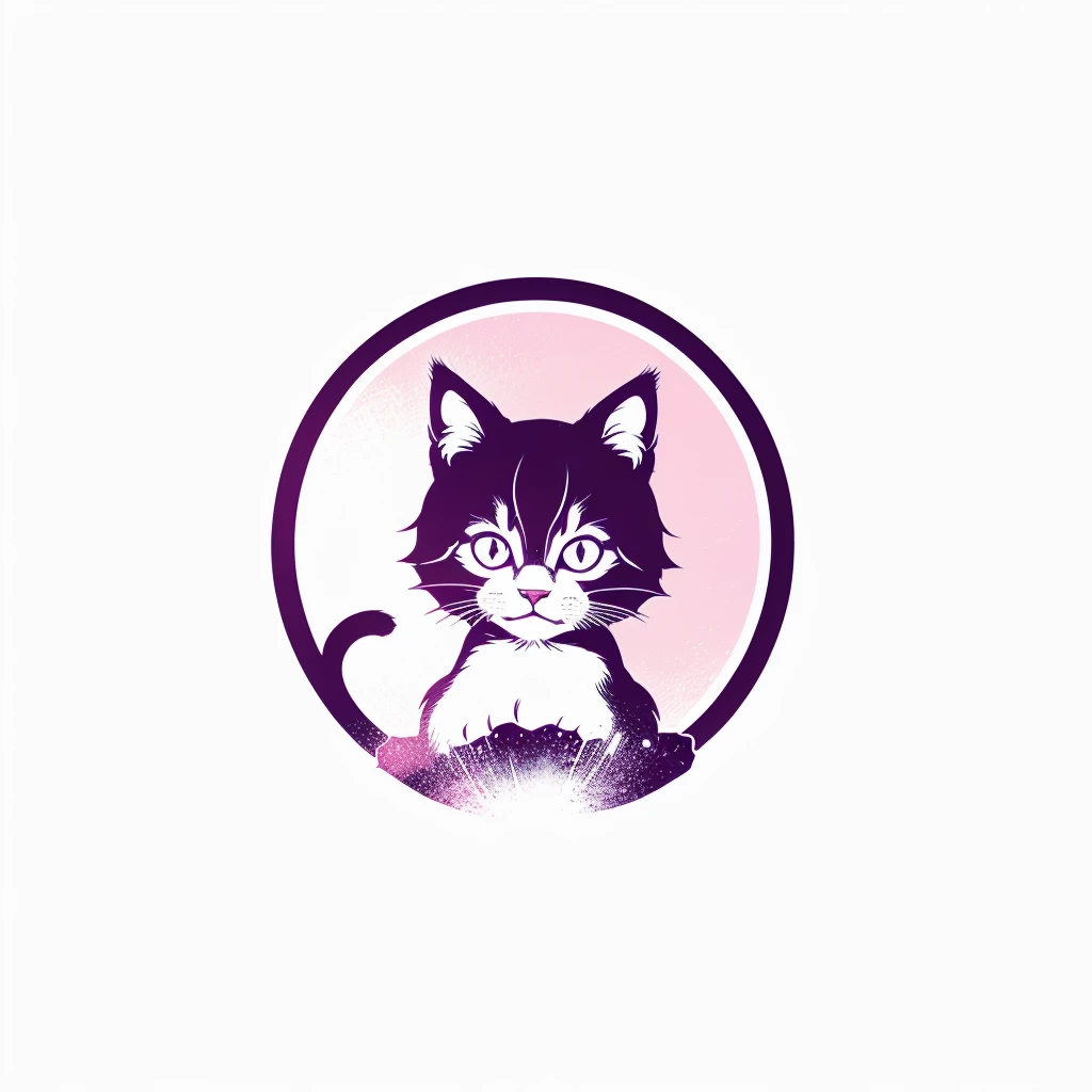 An anime logo with a neko in the middle 