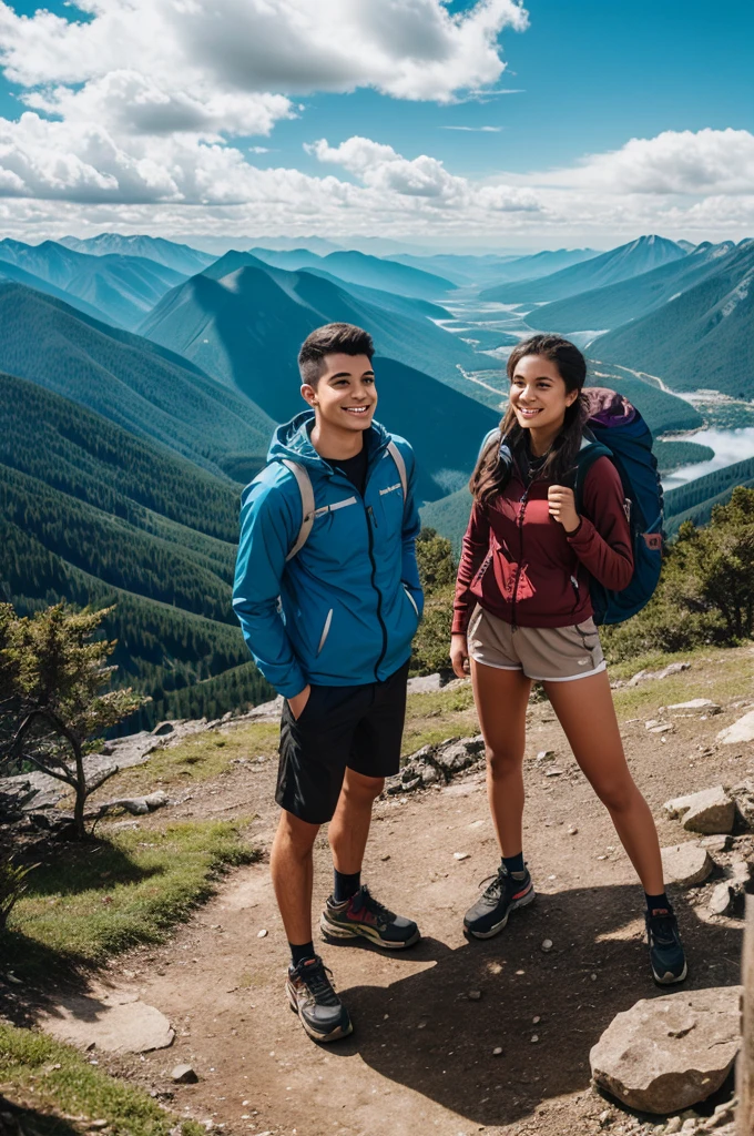 A young man went on a mountain trip with his female friend