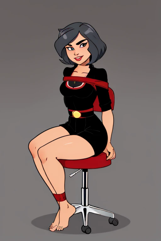 Flat color, solo, full body, A Sexy 18 year old . Ramdom outfit, (([perfect body])), perfect face, beautiful,ramdom color eyes, random color hair, random cut hair, masterpiece,  highly detailed, barefoot,sit tied to a chair,
 solo, looking at viewer, very sexy seductive,
([Vanessa( :0)Hudgens|avi love|Emma( :0)Watson]:0.85), hands behind back,
((([Dark grey background])))
BREAK
score_9, score_8_up, score_7_up, score_6_up  
xvision style,