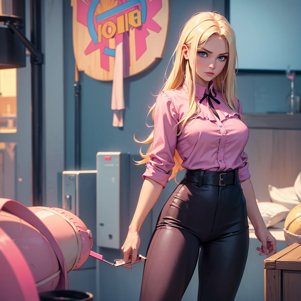 a woman in a living room, blonde, Focus full body,wearing a black latex turtleneck and leggings, barefoot, her hands and ankles bound by ropes, a crotch rope, an hourglass figure with thick thighs and long legs, thick lips, and a thigh gap, (best quality,4k,8k,highres,masterpiece:1.2),ultra-detailed,(realistic,photorealistic,photo-realistic:1.37),HDR,UHD,studio lighting,ultra-fine painting,physically-based rendering,extreme detail description,professional,vivid colors,bokeh,natural colors,hi lighting,135mm,sit tied on a chair