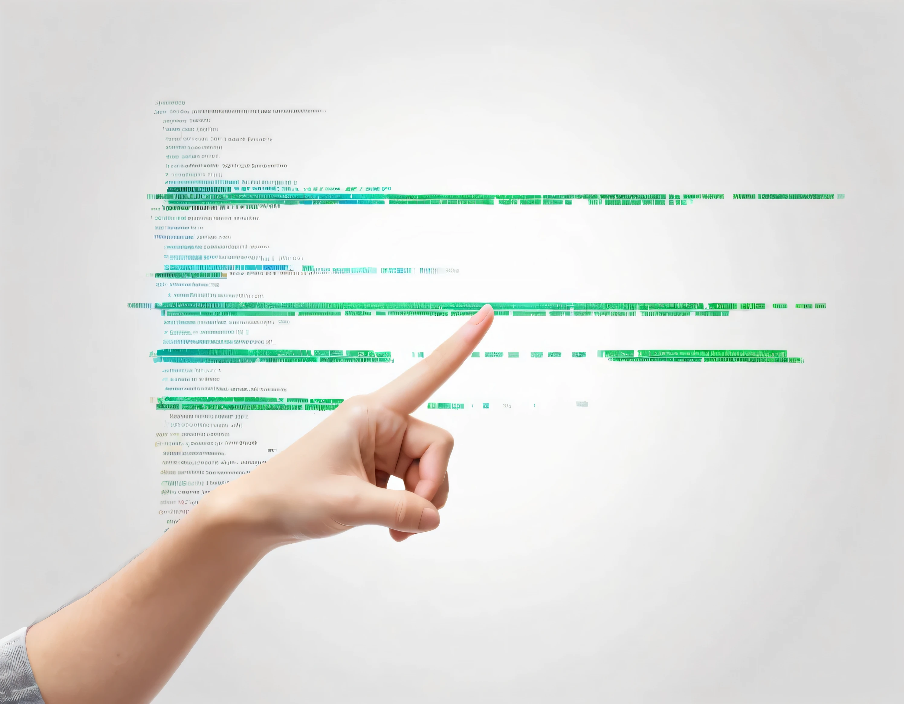 a coding hand pointing, isolated on a white background