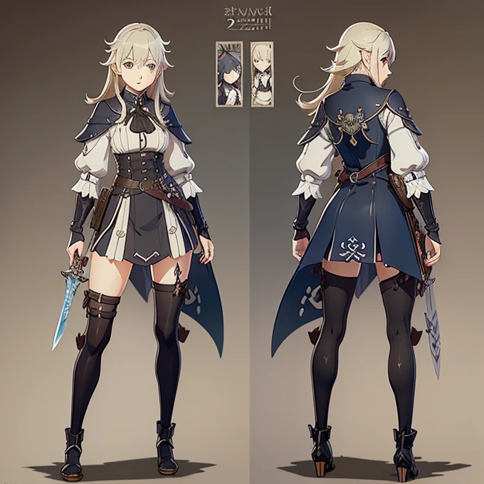 Anime character with backpack and sword in hand, concept-art:akihiko yoshida, pixiv, shin hanga, octopath traveller style, from bravely default ii, boris valejo. octopath traveler, haibane renmei, jrpg character art, Octopus Voyager, Female protagonist 👀 :8, ( ( character concept art ) )