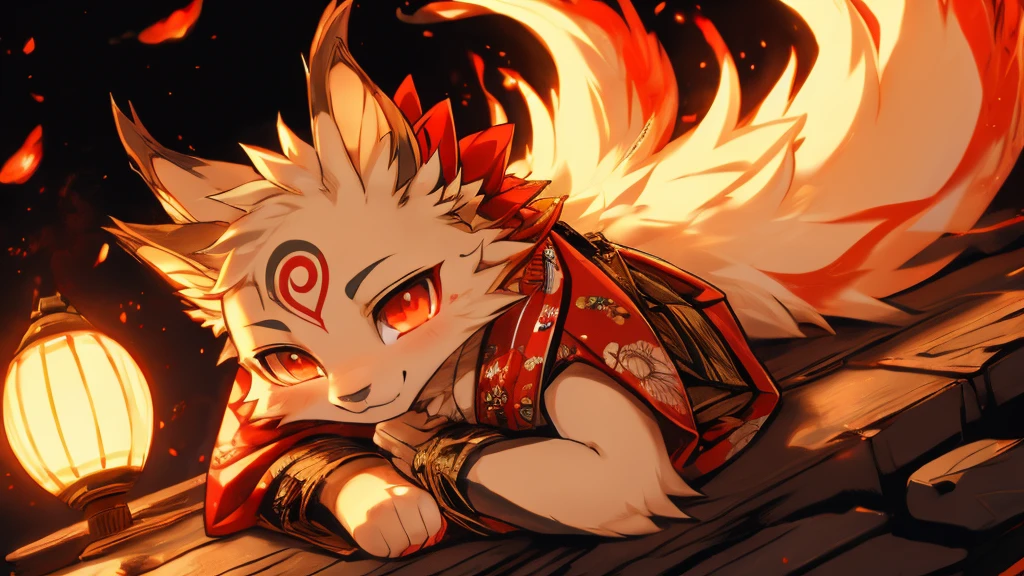 ultra-detailed, masterpiece, masterwork, high quality, best quality, hdr, (nature, japanese style), nsfw, male, solo, chibi, dragon, ((bare yukata, micropenis, foreskin, perfect balls)), (little red body minotaur), (white chubby body), (long golden hair, yellow eyes, cool eyes), sitting, dynamic angle, earrings, sweat