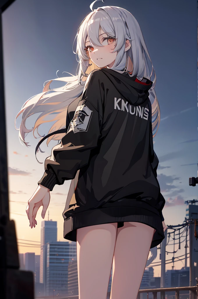 1girl, {Solitary}, Upper Body ,{{ {Watching at viewer}}}, Arms at your sides, Concept Art, white Background, simple Background, White hair, Silver gradient hair , Composite cloth, Asymmetrical clothes, Virtual YouTuber, best quality, masterpiece, Dynamic Angle, , cowboy_shooting, Watching_Back, grab, girl,Miss,woman, young,20 years old, Very long hair, Hair Flip, Silver Hair, Flowing hair, Ahog, giggle, Beautiful and delicate golden eyes, teeth, Large Breasts, Blonde eyes, White skin, hoodie, Black_shorts, Gray clothes, transparent_Background, Backlighting, absurd, high resolution, Extremely detailed,sweater,