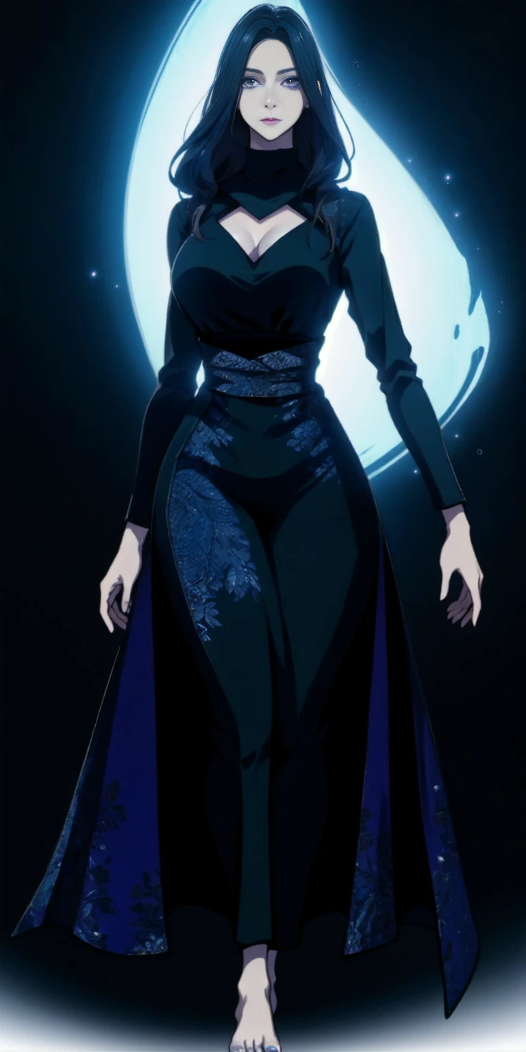 Character:
Female
Chest covered (presumably by clothing)
Smiling
Skin: Gray and purple with interesting mottling or swirling patterns (optional)
Hair: Pale golden, flowing and well-maintained (or styled in a specific way if you have one in mind)
Eyes: Violet, sparkling with amusement (or another emotion that fits your vision)
Attire:
Prefers white and silver clothing, with intricate details or embroidery (optional)
Deep blue or purple cloak (optional), lined with a contrasting color for a touch of elegance (optional)
Pose:
Standing tall and straight, with her feet shoulder-width apart and arms relaxed at her sides. This pose will showcase her full figure from head to toe in a symmetrical manner.
Background:
Plain (or a subtle gradient if you want to add a touch of depth)
Image details:
High resolution
Very detailed (including the clothing, with flowing fabric and realistic textures)
Additional details:
Full-figured and voluptuous (emphasizes her curves without being vulgar)