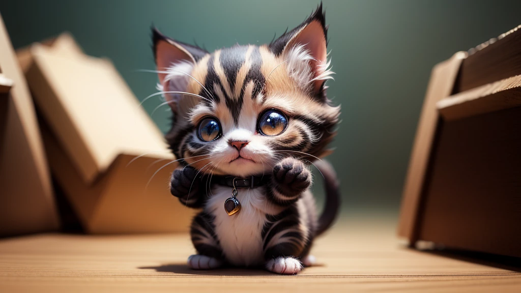 nvinkpunk, Very small kitten, cute, Highest quality, Rich details, 4K, High resolution, Smooth, Sharp focus, High resolution
