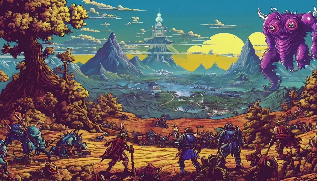 Retro games landscape painful hope Monster Crusade star
