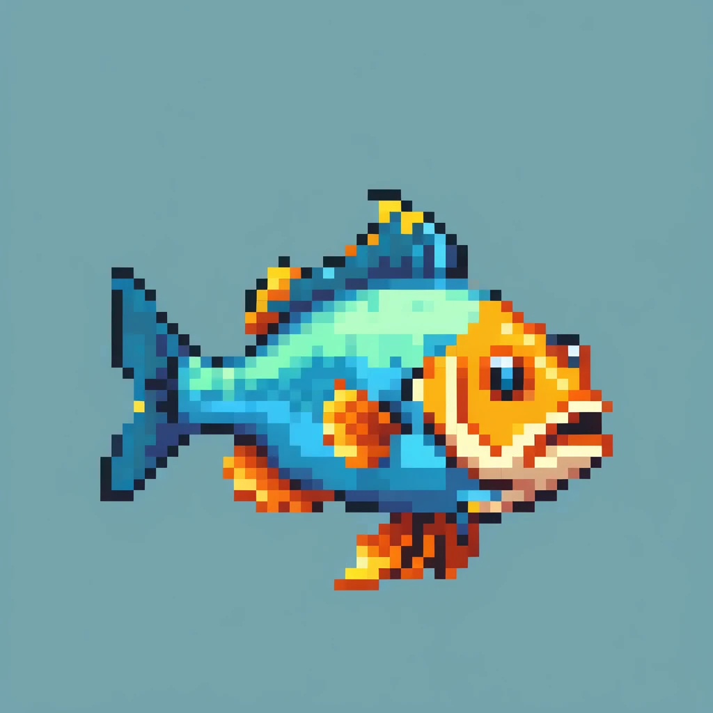 fish,  Pixel art, PixArFK, 