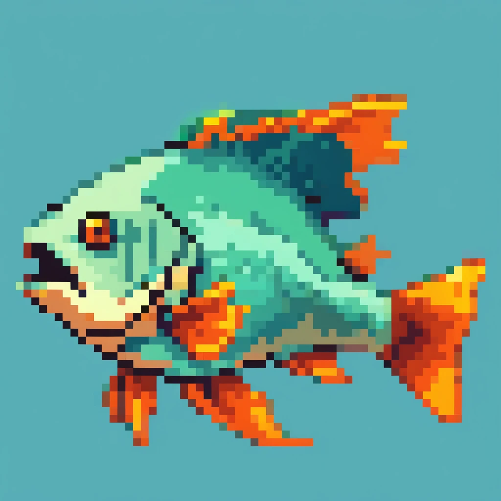 fish, Pixel art, PixArFK,