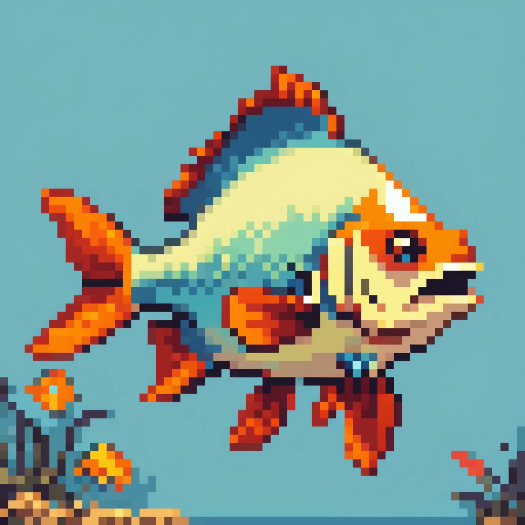 fish, Pixel art, PixArFK,
