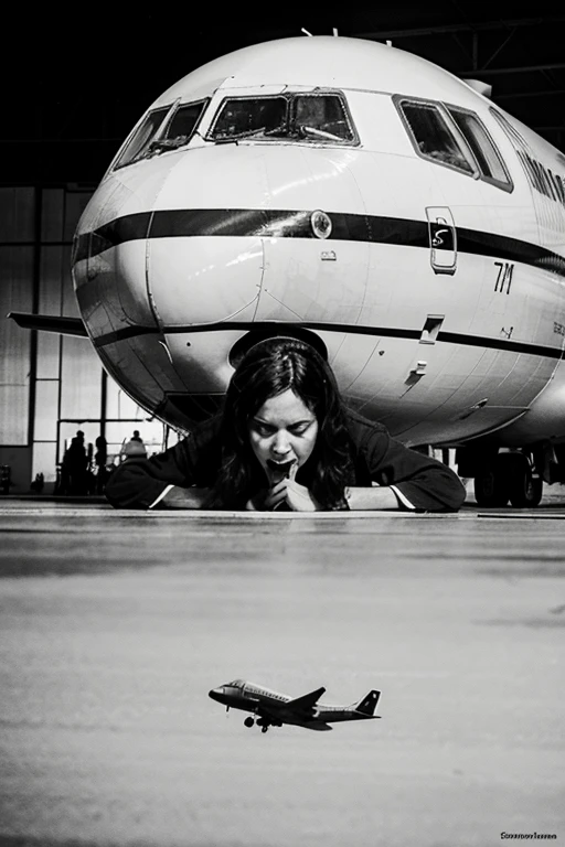 Draw me an illustration of the mystery of the horror of airplane flights for 70 years