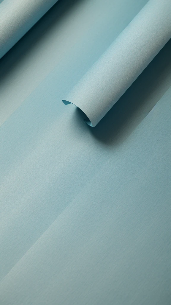 Light blue gradient two-tone washi paper、Star and morning glory patterns on the corners