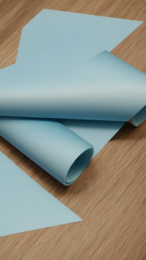 Light blue gradient two-tone washi paper、Star and morning glory patterns on the corners