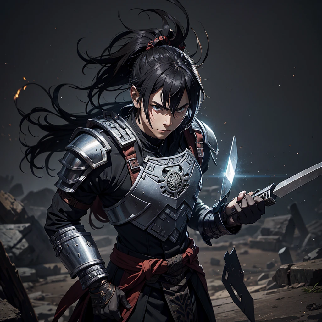 Craft an ancient warrior in ancient armor called Orion, the shadow hunter