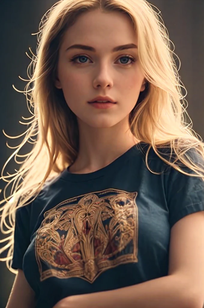 masterpiece, best quality, cinematic photo,  anatomically correct,
digital artwork illustration ,
innocent 20yo  woman, pale skin,
polish,
pronounced feminine features,
(stretching),
t-shirt,
straight blonde hair,
large breasts,


(cosmic background),
dark illustration style,
(8k, dynamic composition, photorealistic, sharp focus), elaborate background, cinematic, rule of thirds,
backlight,

film grain,
intricate details,
fine details,
