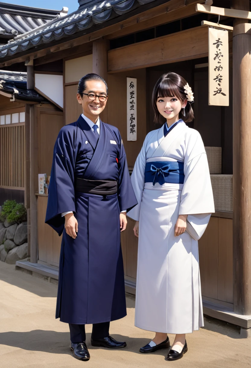 The owner and head clerk of Echigoya